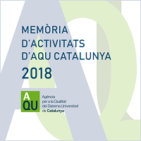 Portada de la Memòria d'activitats d'AQU Catalunya 2018